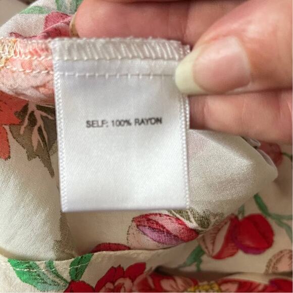 Rose & Olive Floral Womens Top 1X Smocking Cottagecore Y2K Soft Girl Button Up - Picture 11 of 14